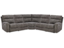 Next-Gen DuraPella Slate 5-Piece Power Reclining Sectional (2 armless chairs)