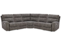 Next-Gen DuraPella Slate 5-Piece Power Reclining Sectional (2 armless chairs)