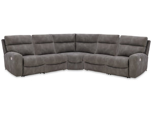 Next-Gen DuraPella Slate 5-Piece Power Reclining Sectional (2 armless chairs)