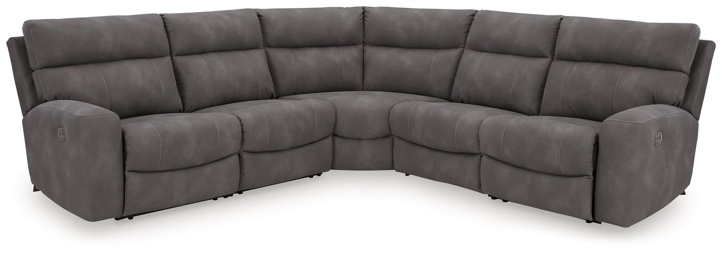 Next-Gen DuraPella Slate 5-Piece Power Reclining Sectional (armless chair)