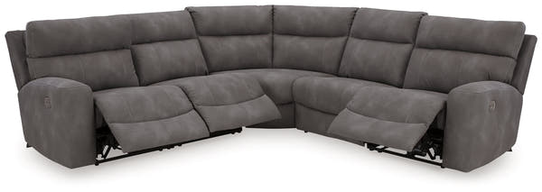 Next-Gen DuraPella Slate 5-Piece Power Reclining Sectional (armless chair)
