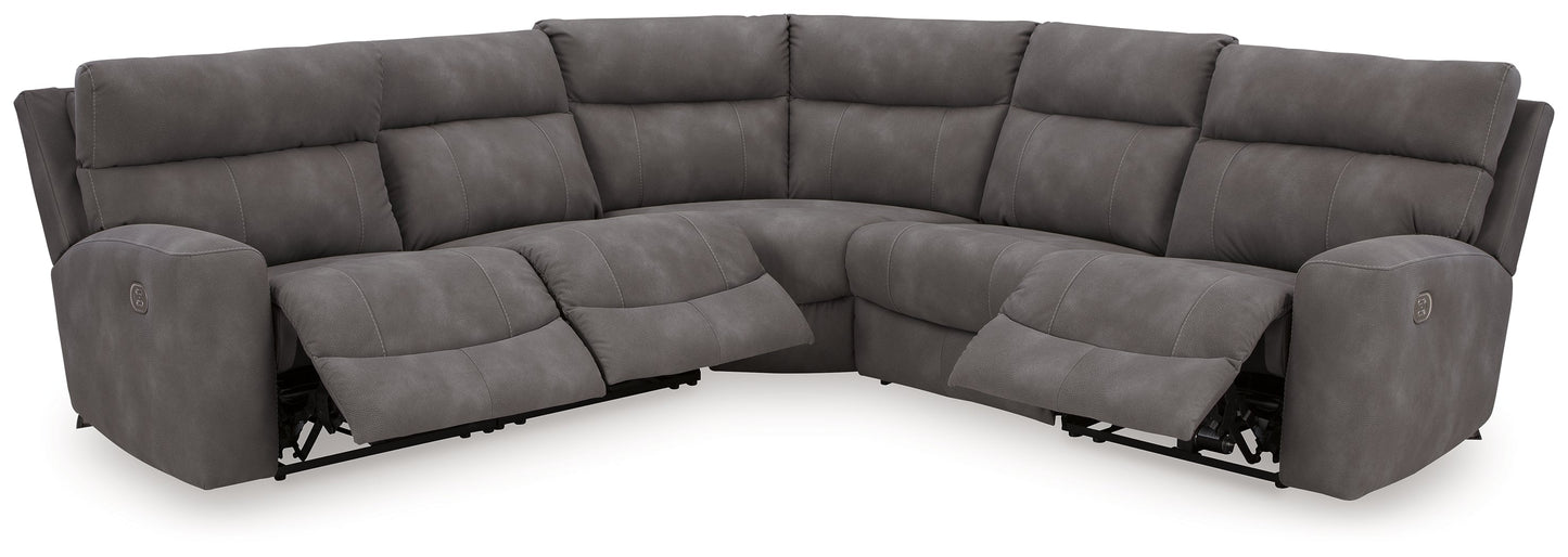 Next-Gen DuraPella Slate 5-Piece Power Reclining Sectional (armless chair)