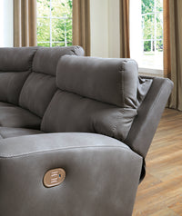 Next-Gen DuraPella Slate 5-Piece Power Reclining Sectional (armless chair)