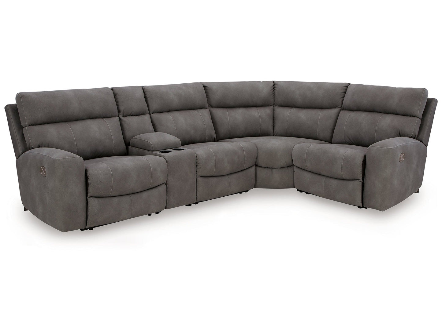 Next-Gen DuraPella Slate 5-Piece Power Reclining Sectional (console)
