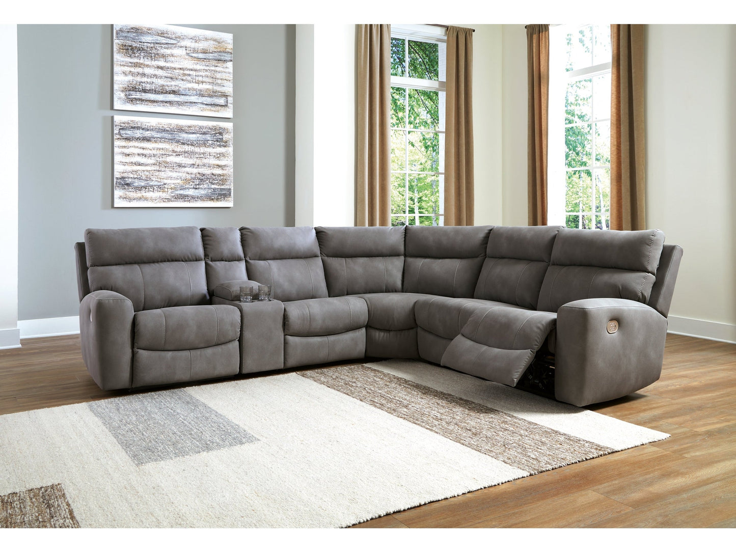 Next-Gen DuraPella Slate 6-Piece Power Reclining Sectional