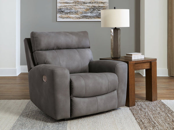 DuraPella Slate Pillow-Arm Power Recliner