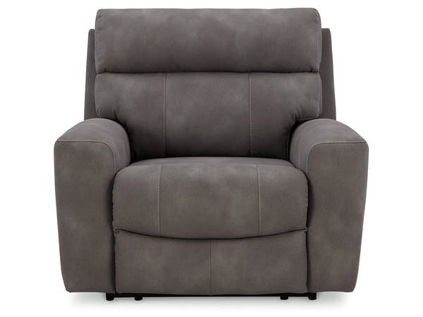 DuraPella Slate Pillow-Arm Power Recliner