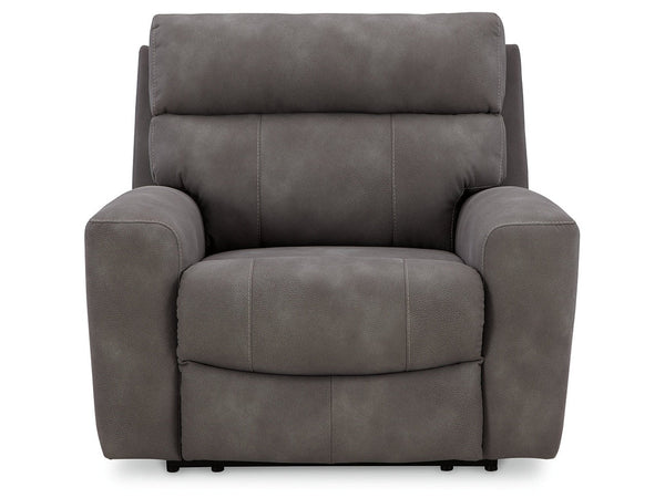DuraPella Slate Pillow-Arm Power Recliner
