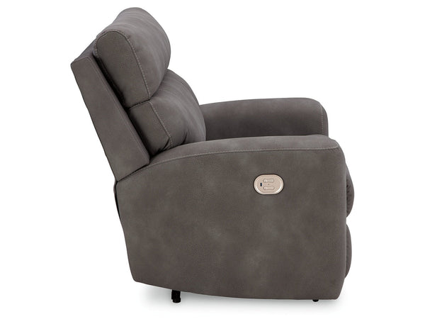 DuraPella Slate Pillow-Arm Power Recliner