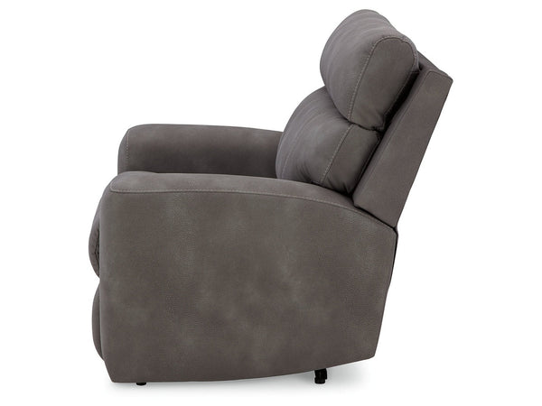 DuraPella Slate Pillow-Arm Power Recliner