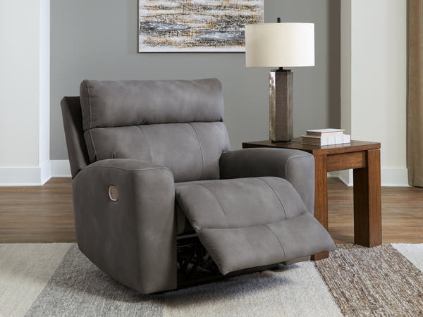DuraPella Slate Pillow-Arm Power Recliner