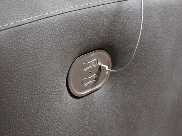 DuraPella Slate Pillow-Arm Power Recliner