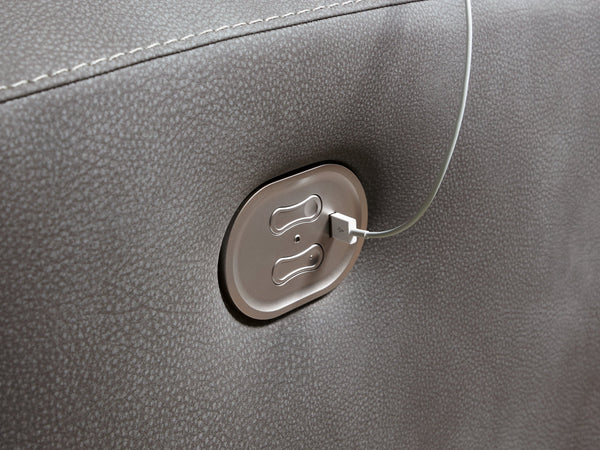 DuraPella Slate Pillow-Arm Power Recliner