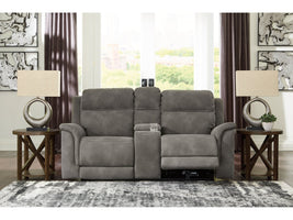 Next-Gen DuraPella Slate Power Reclining Loveseat w/ Console