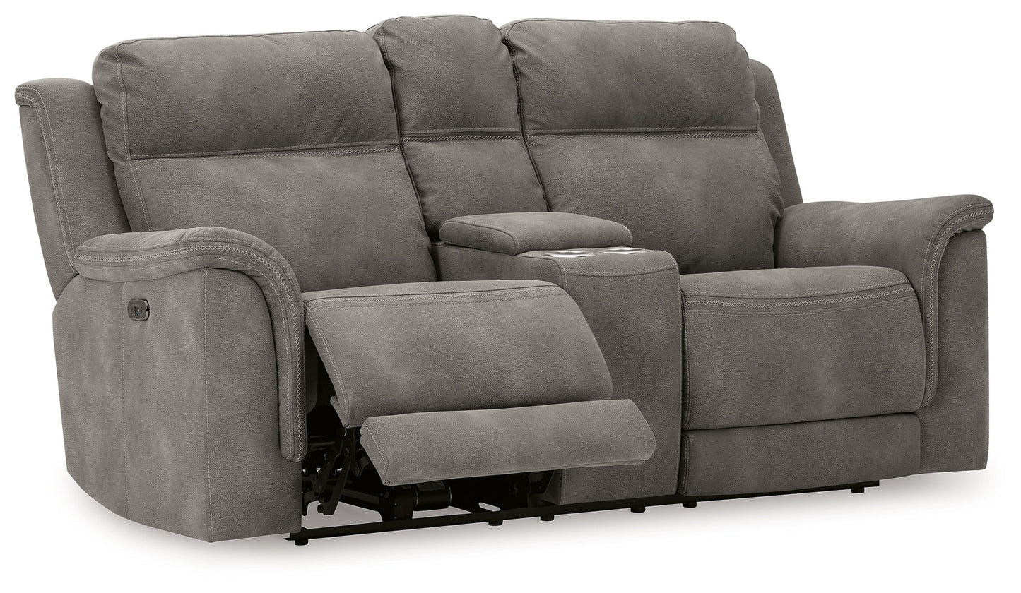 Next-Gen DuraPella Slate Power Reclining Loveseat w/ Console