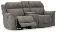 Next-Gen DuraPella Slate Power Reclining Loveseat w/ Console