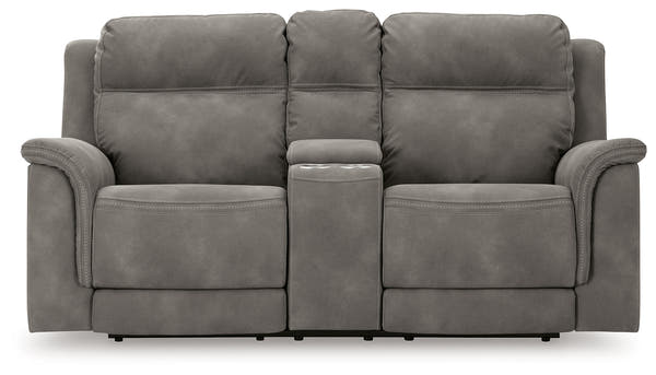 Next-Gen DuraPella Slate Power Reclining Loveseat w/ Console