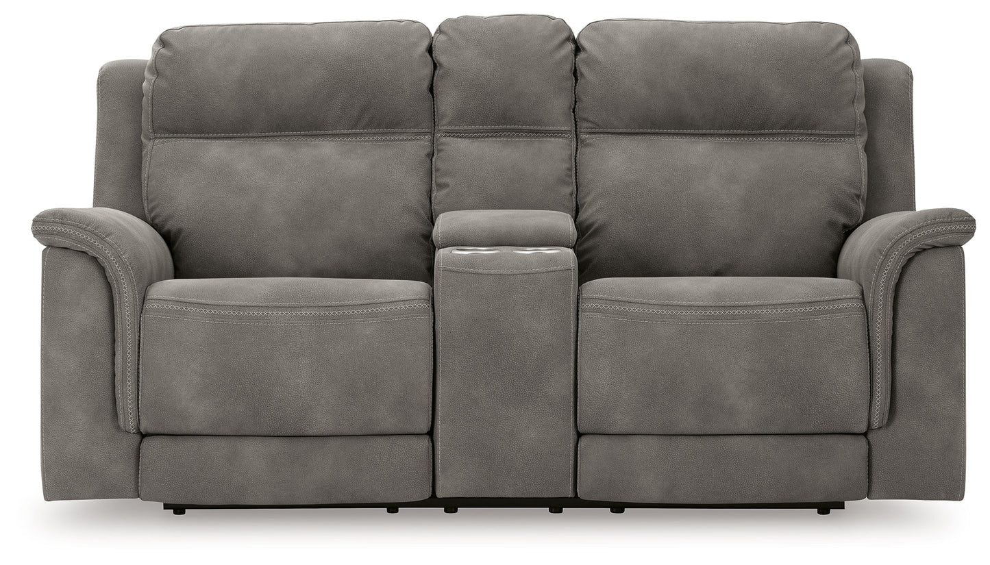 Next-Gen DuraPella Slate Power Reclining Loveseat w/ Console