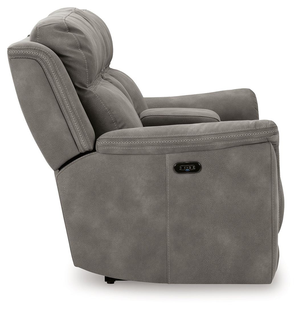 Next-Gen DuraPella Slate Power Reclining Loveseat w/ Console