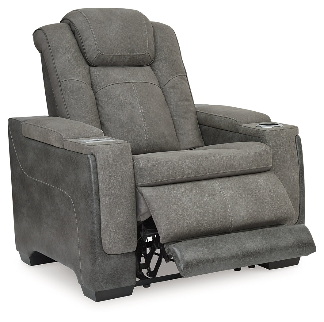 DuraPella Box-Arm Power Recliner with Adjustable Headrest