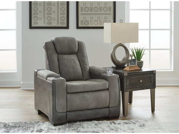 DuraPella Box-Arm Power Recliner with Adjustable Headrest