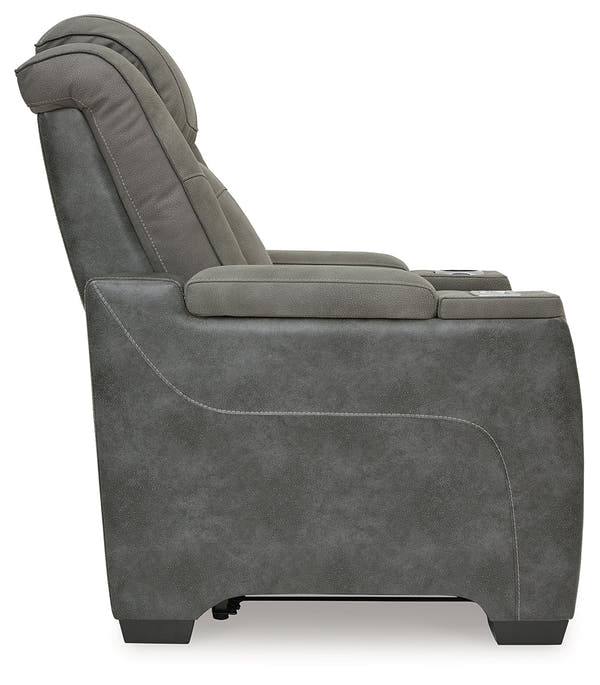 DuraPella Box-Arm Power Recliner with Adjustable Headrest