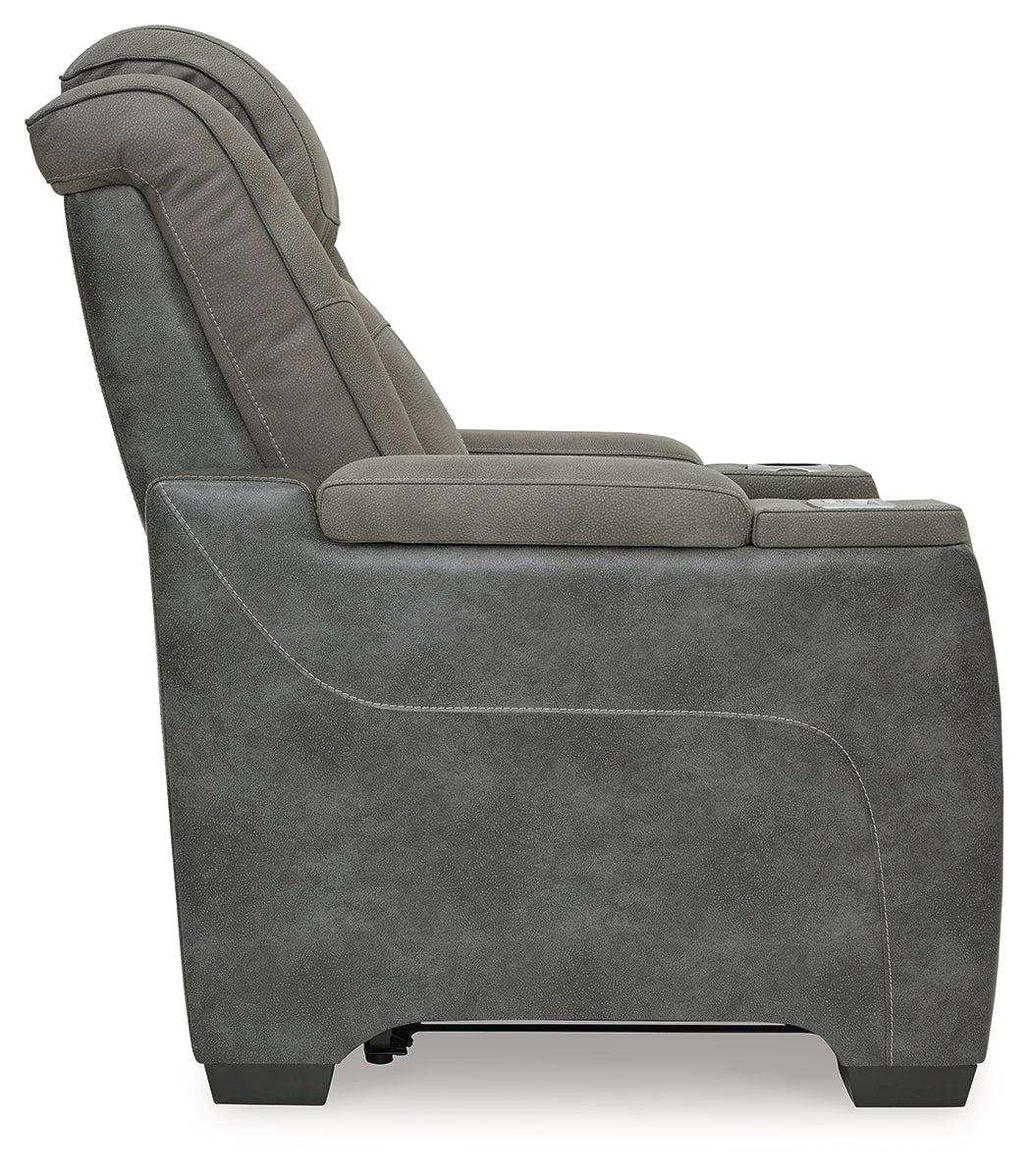DuraPella Box-Arm Power Recliner with Adjustable Headrest