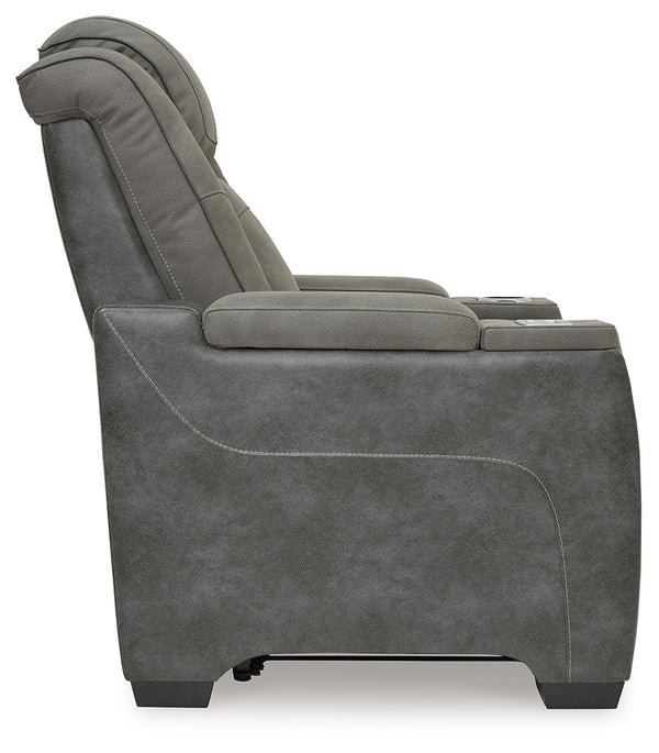 DuraPella Box-Arm Power Recliner with Adjustable Headrest