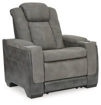 DuraPella Box-Arm Power Recliner with Adjustable Headrest