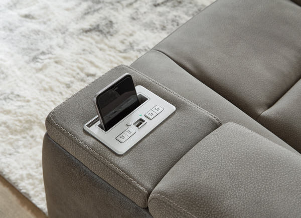 DuraPella Box-Arm Power Recliner with Adjustable Headrest