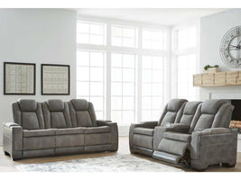 NextGen DuraPella Dual Tone Slate Power Reclining Sofa & Loveseat