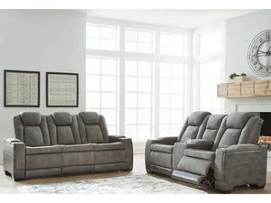 NextGen DuraPella Dual Tone Slate Power Reclining Sofa & Loveseat