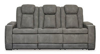 DuraPella Box-Arm Power Reclining Sofa with Drop-Down Table