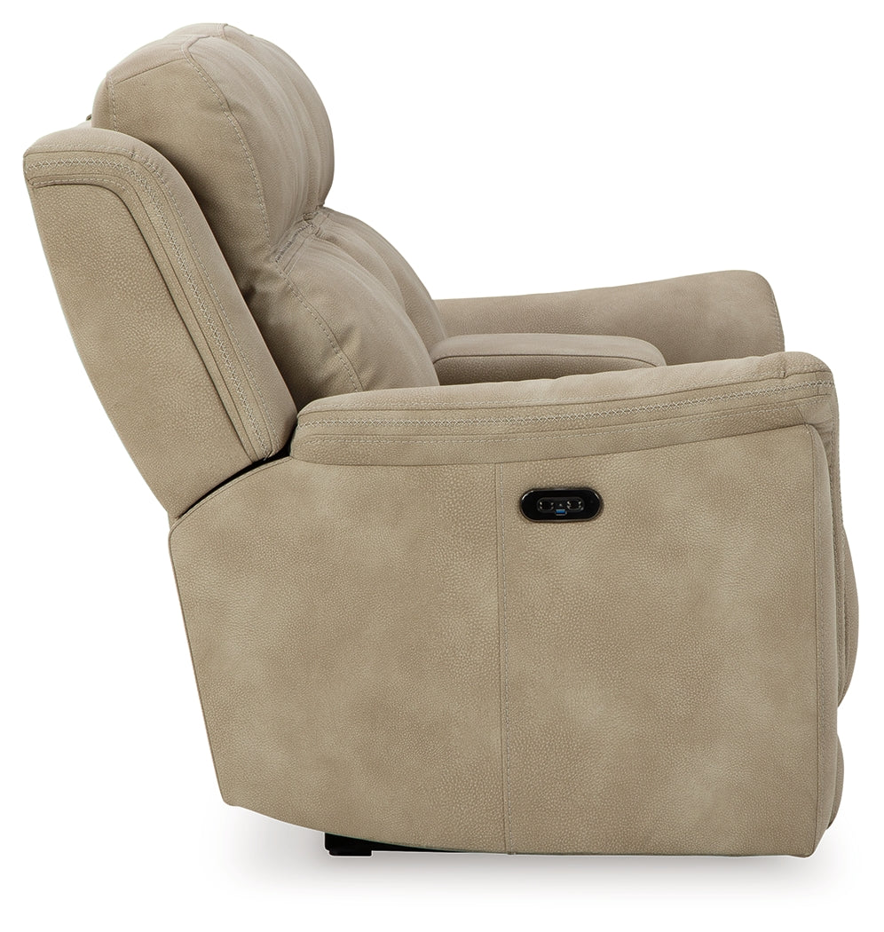 NextGen DuraPella Sand Power Reclining Loveseat w/ Console