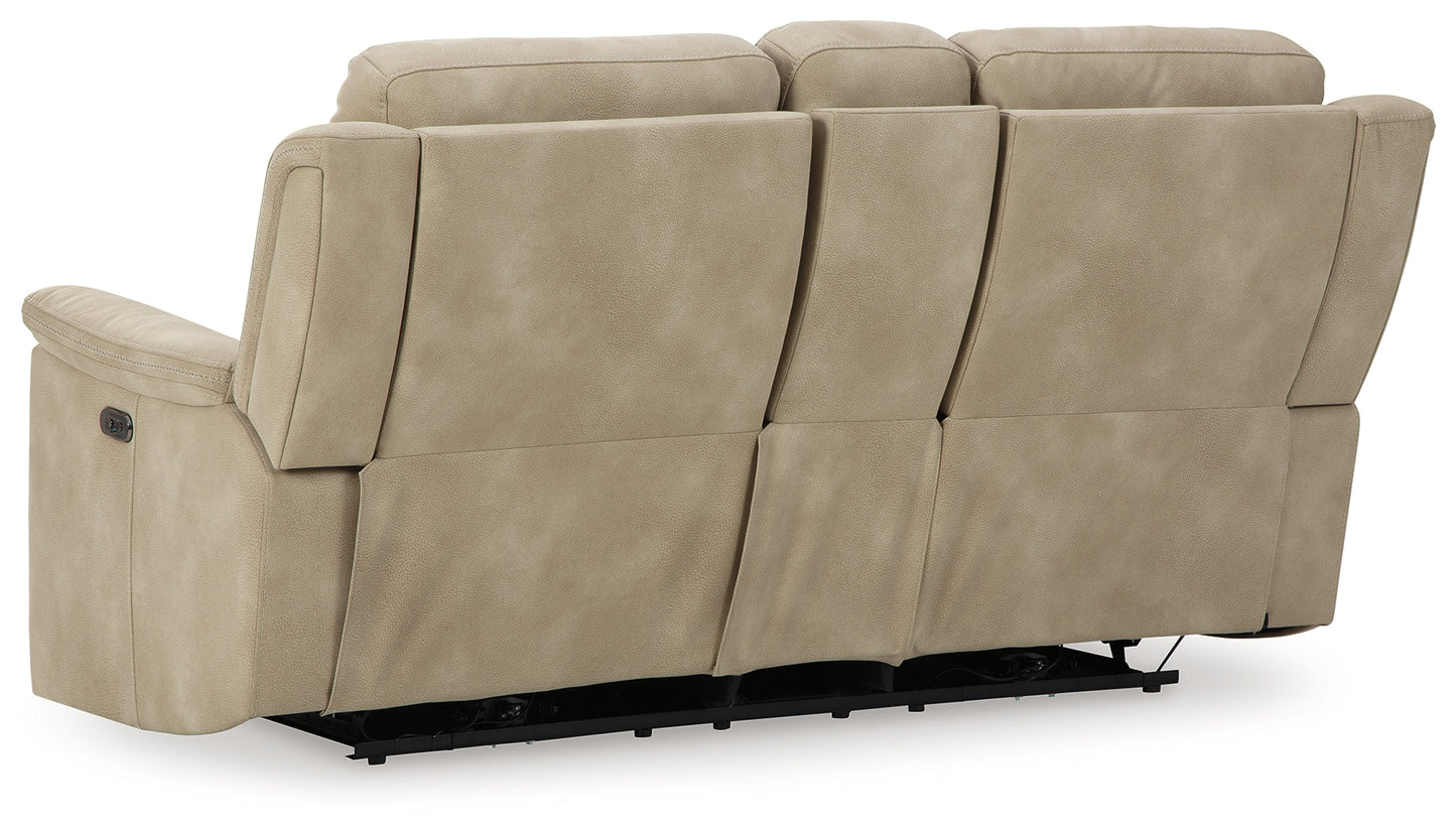 NextGen DuraPella Sand Power Reclining Loveseat w/ Console