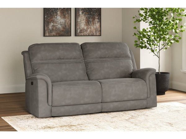 DuraPella Slate Pillow-Arm Power Reclining Sofa