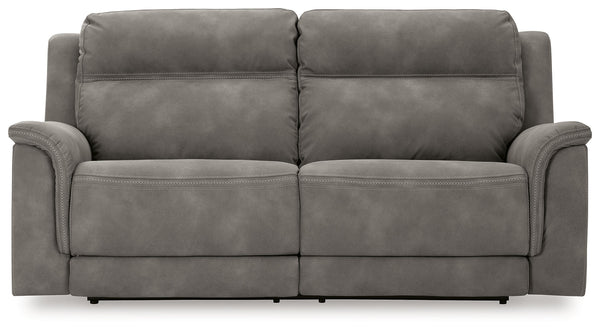 DuraPella Slate Pillow-Arm Power Reclining Sofa