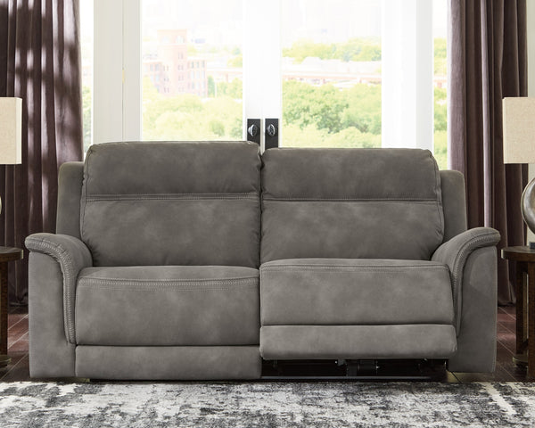 DuraPella Slate Pillow-Arm Power Reclining Sofa