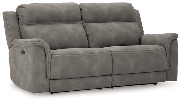 DuraPella Slate Pillow-Arm Power Reclining Sofa