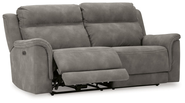 DuraPella Slate Pillow-Arm Power Reclining Sofa