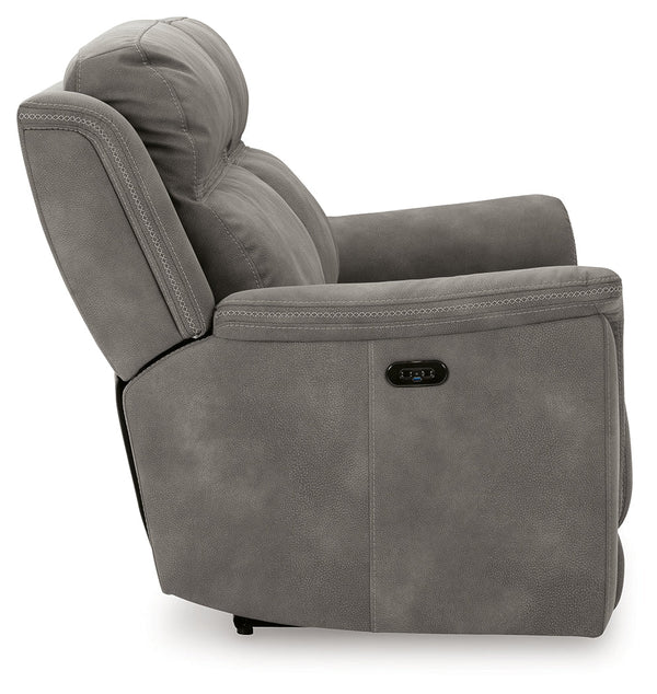 DuraPella Slate Pillow-Arm Power Reclining Sofa