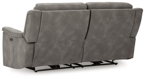 DuraPella Slate Pillow-Arm Power Reclining Sofa