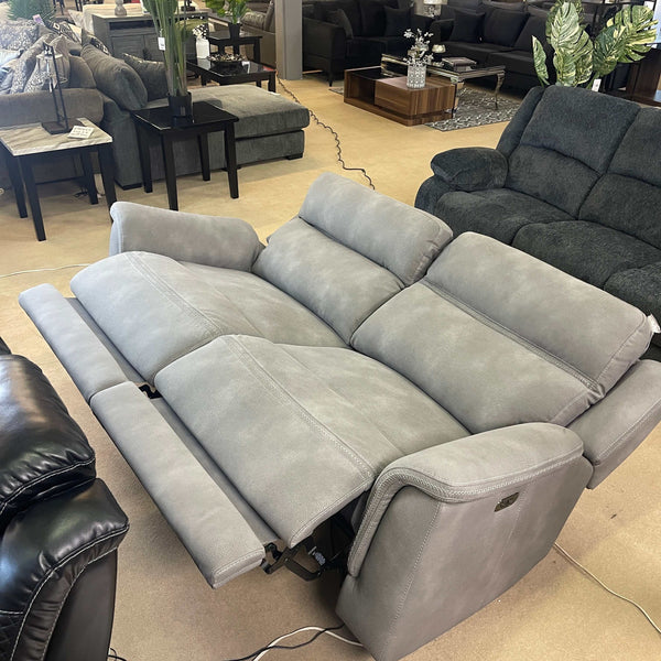 DuraPella Slate Pillow-Arm Power Reclining Sofa