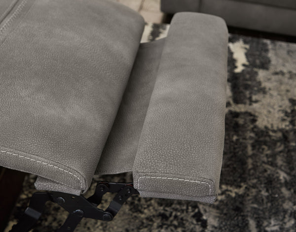 DuraPella Slate Pillow-Arm Power Reclining Sofa