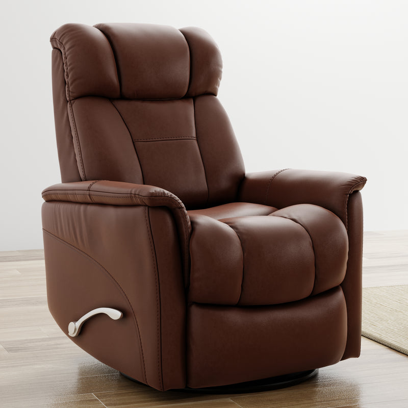 Swivel Glider Recliner with Manual Adjustable Headrest & Footrest