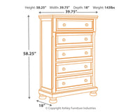 Porter King Panel Bedroom Set with Dresser, Mirror and Chest