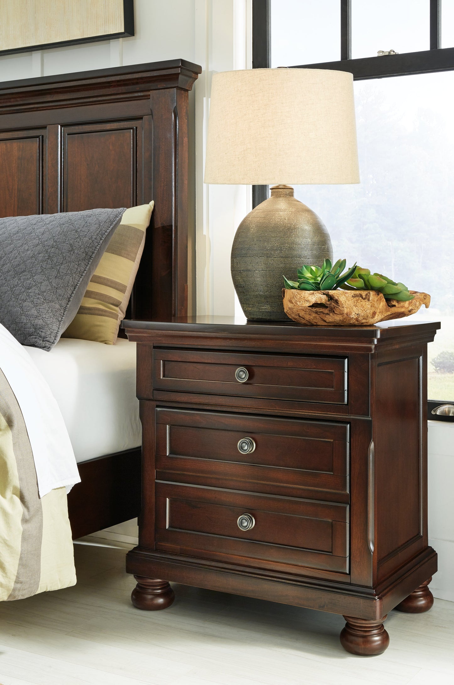 Porter Rustic Brown Two Drawer Nightstand