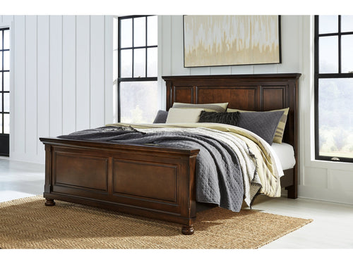 Porter Rustic Brown Queen Panel Bedroom Set with Dresser and Mirror