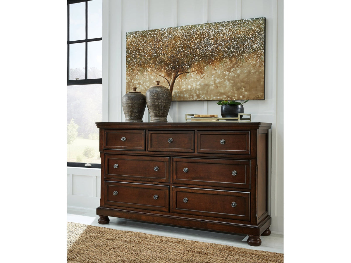 Porter Rustic Brown Queen Sleigh Storage Bedroom Set