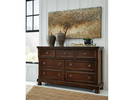 Porter Rustic Brown Dresser, Mirror and Nightstand Set